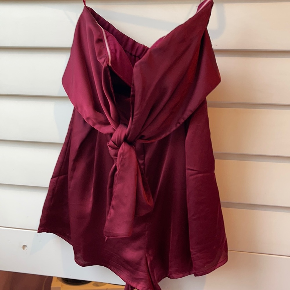 Maroon Silk Romper